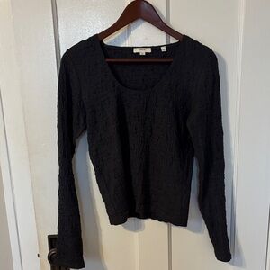 Vince Grey Crinkle Long Sleeve Top size Small